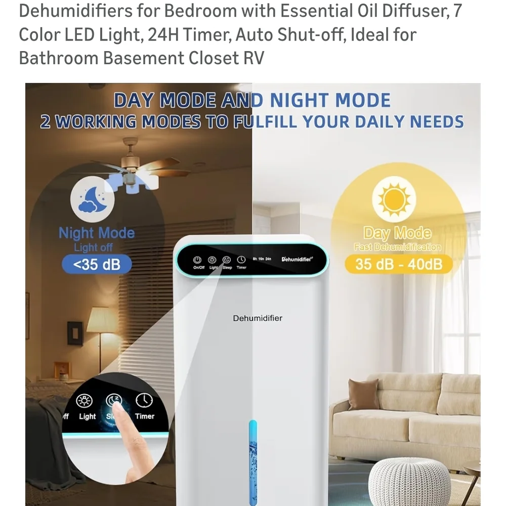 White Dehumidifier with LED Display - Picture 6 of 7